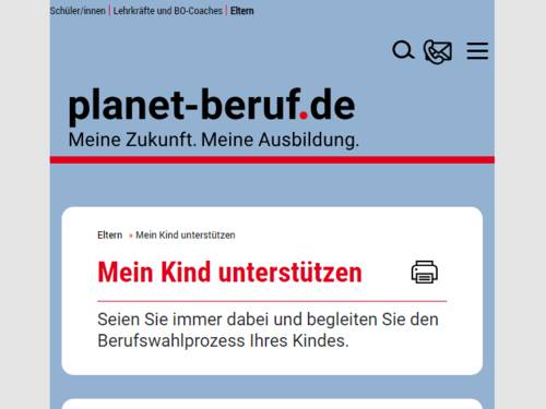 Vorschau auf www.planet-beruf.de/eltern/mein-kind-unterstuetzen