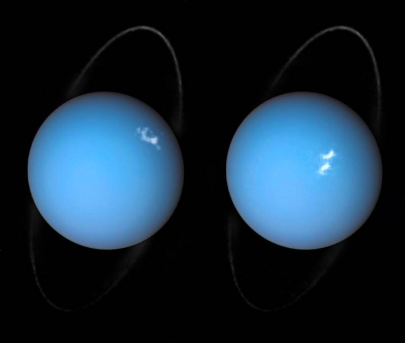 Zu sehen ist der Planet Uranus fotografiert vom Hubble-Weltraumteleskop.